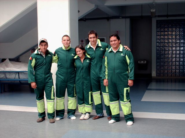 Con el overol puesto